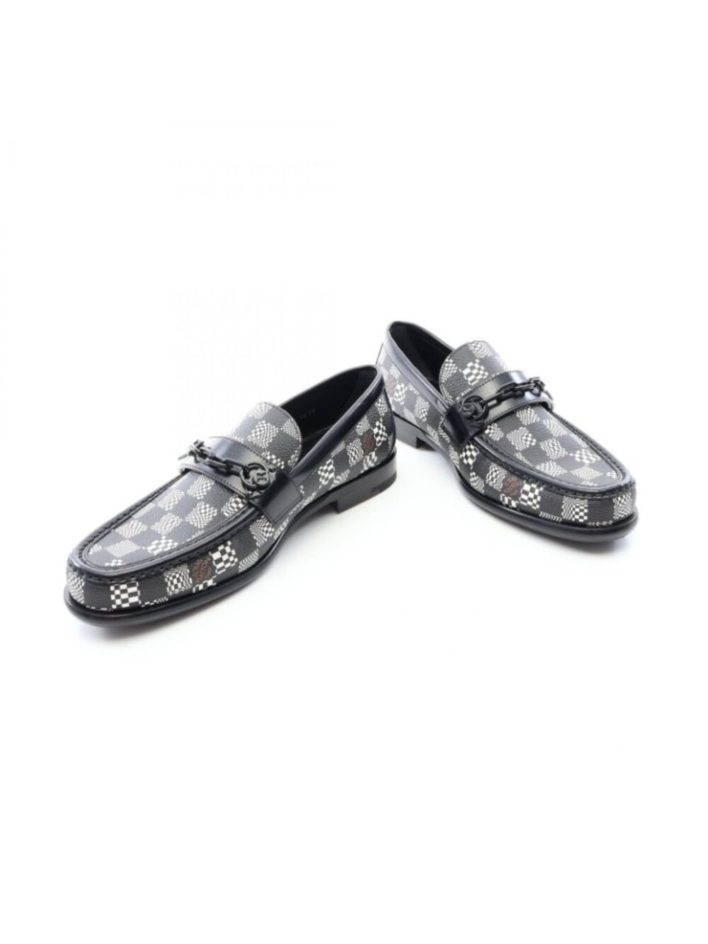 Louis Vuitton Loafers Damier Distoted Canvas Leather - Picture 3 of 9